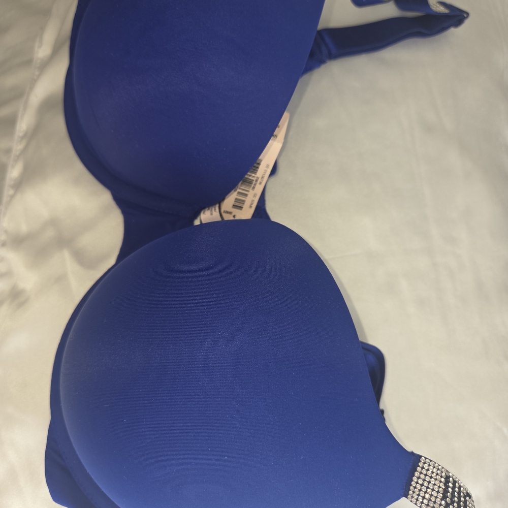 Victoria's Secret Royal Blue Bra with Rhinestone Straps - Picture 2 of 2